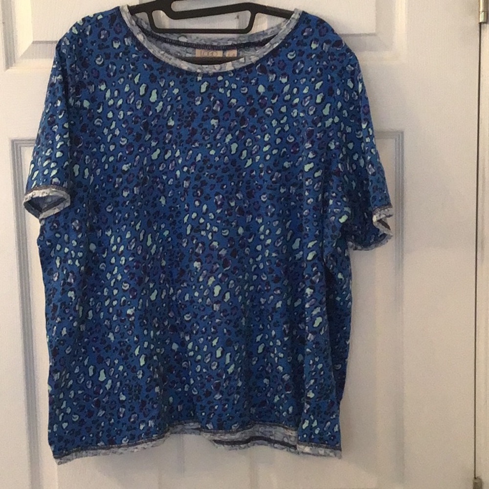 Blue Leopard Print Women's Top